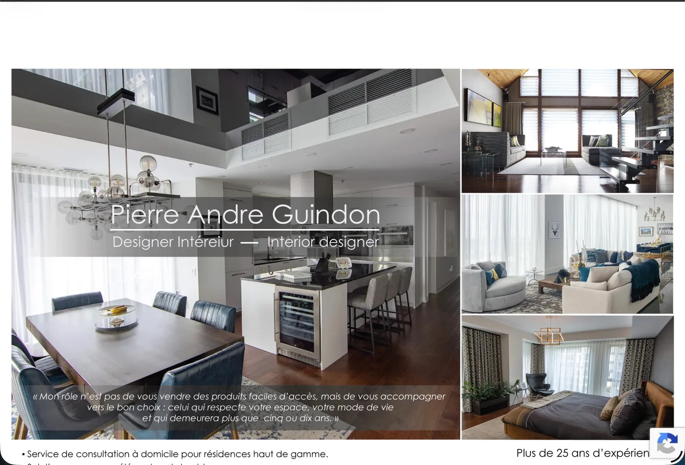 Aperçu du site de Pierre André Guindon